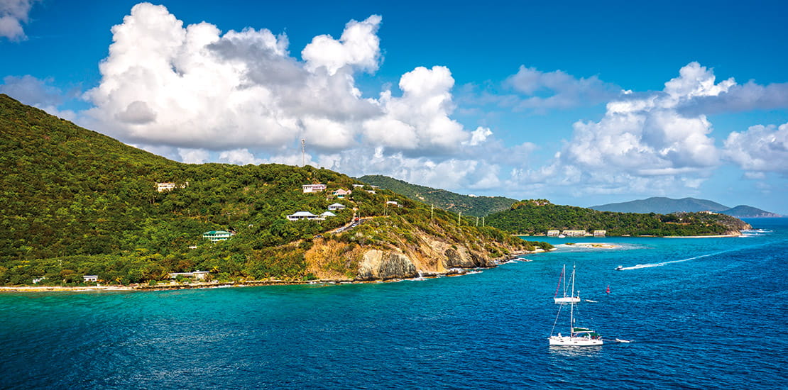 A view over the island of Tortola in the British Virgin Islands